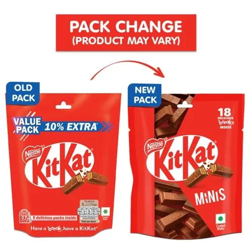 Nestle Kitkat Minis, Chocolate Coated Wafer Bar, Share Bag