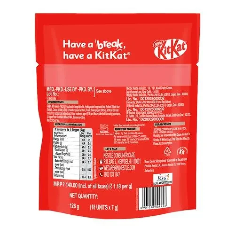 Nestle Kitkat Minis, Chocolate Coated Wafer Bar, Share Bag