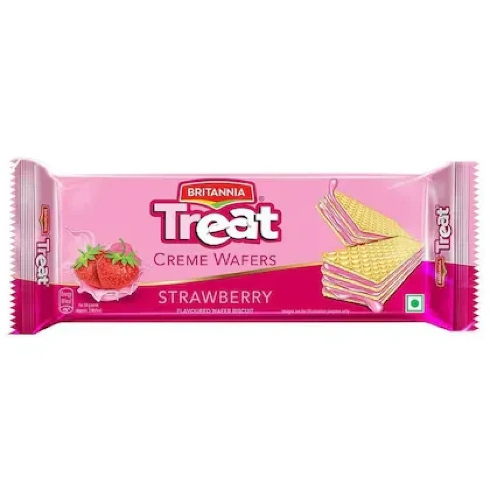 Britannia Treat Strawberry Creme Wafers Biscuits 55 g