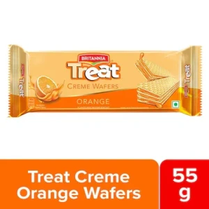 Britannia Treat Orange Creme Wafers Biscuits 55 g