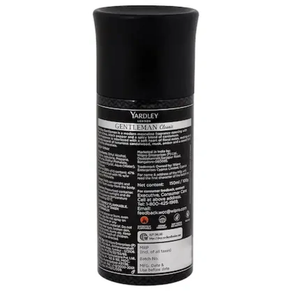 Yardley Gentleman Classic Body Spray for Men 150 ml