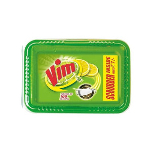 Vim Lemon Dishwash Bar With Scrubber 250g