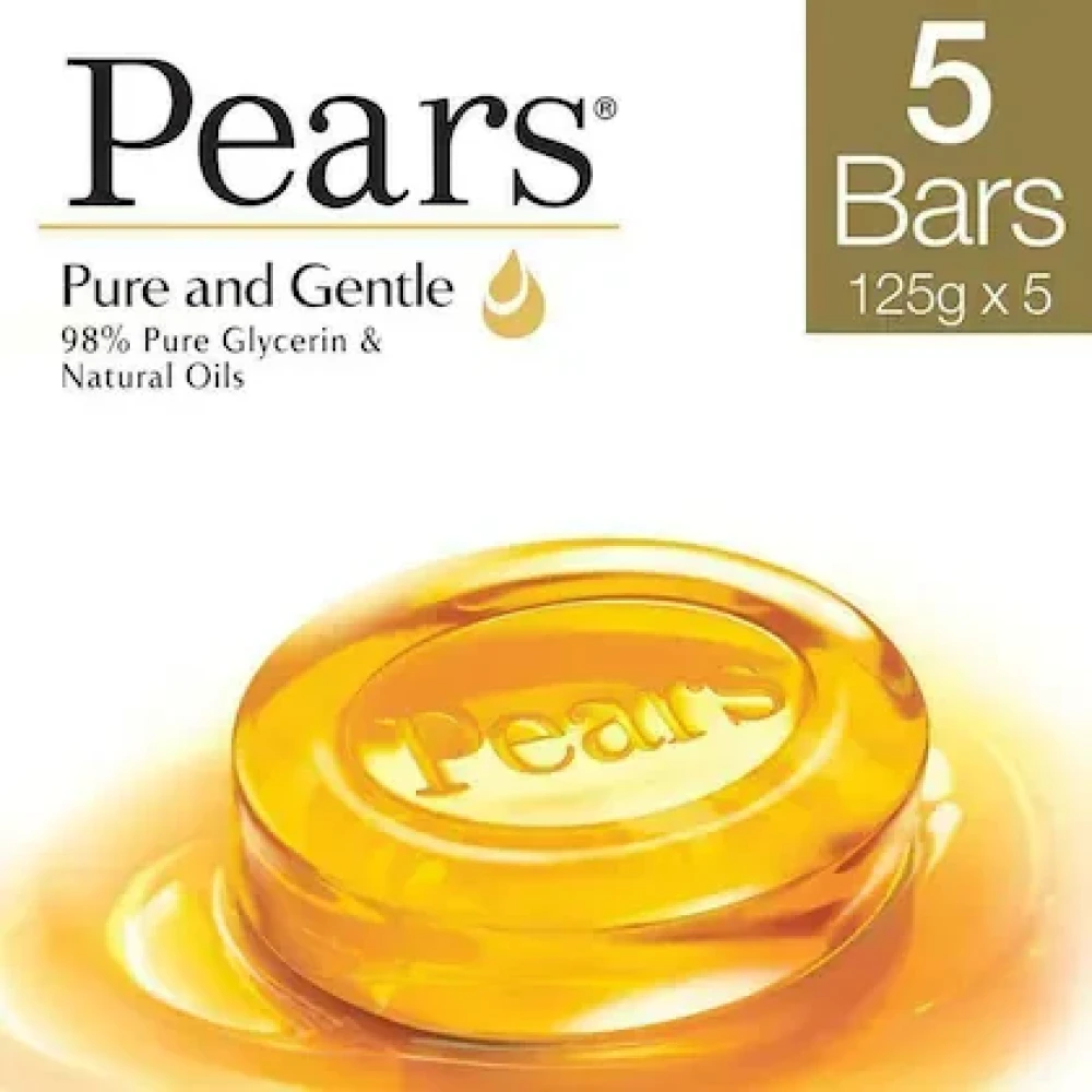 Pears Pure & Gentle Soap with Natural Oils 125 g (Buy 4 Get 1 Free)