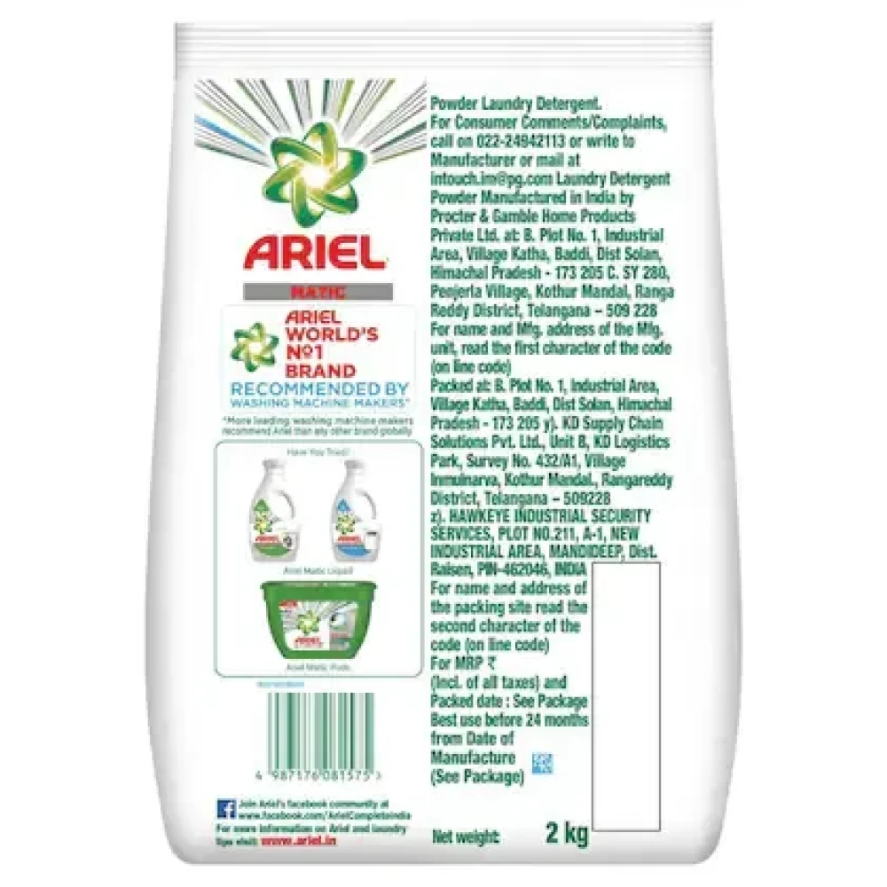 Ariel Matic Front Load Detergent Powder 2 kg
