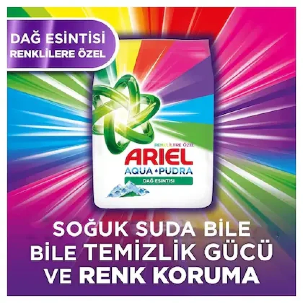 Ariel Powder Laundry Detergent Mountain Breeze Bright Colors 3kg