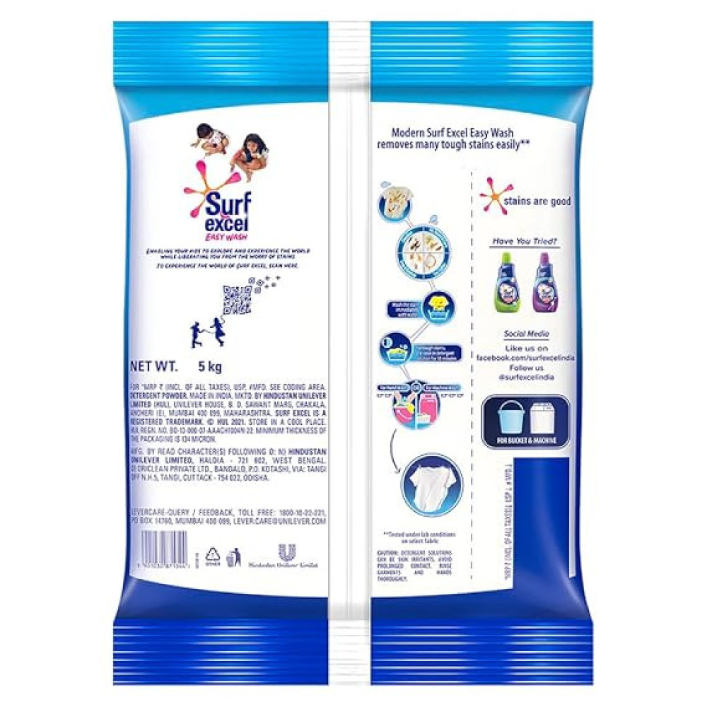 Surf Excel Easy Wash Detergent Powder - 5 Kg