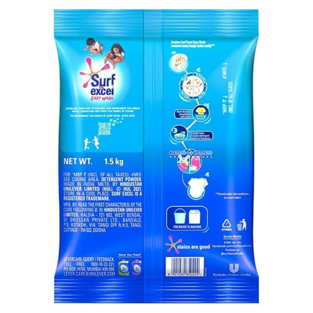 Surf Excel Easy Wash Detergent Powder - 1500 G