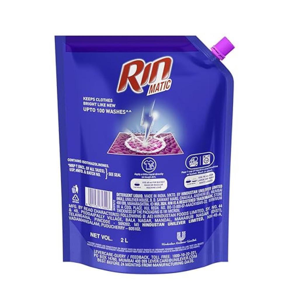 Rin Detergent Liquid 2L Pouch