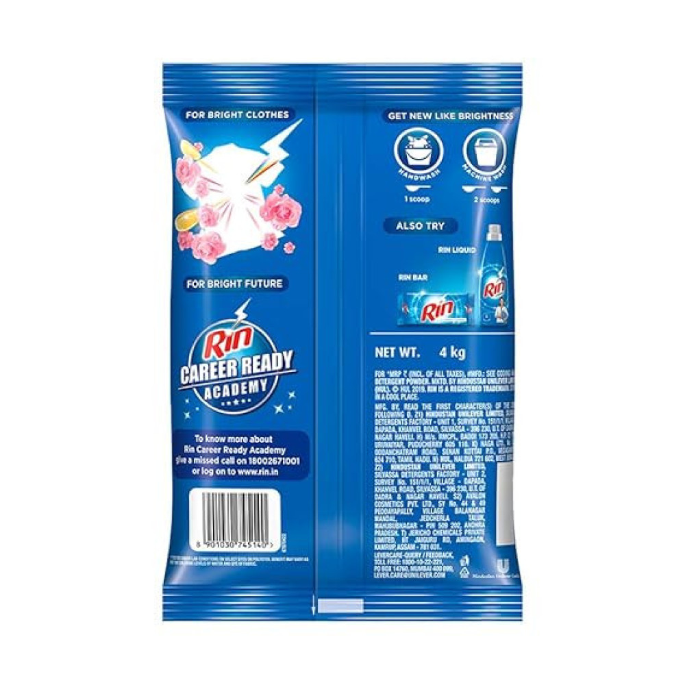 RIN Refresh Lemon & Rose Detergent Powder 4 Kg