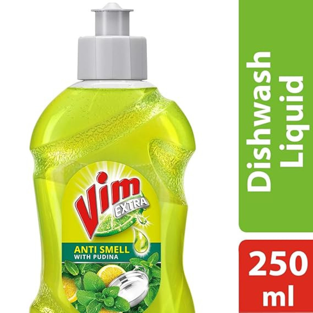 Vim Anti Smell Smell Dishwash Liquid Gel, Pudina-250ml