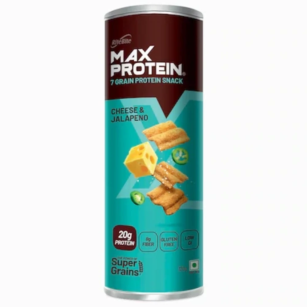 RiteBite Max Protein Cheese & Jalapeno Protein Chips, 120g Pack of 3
