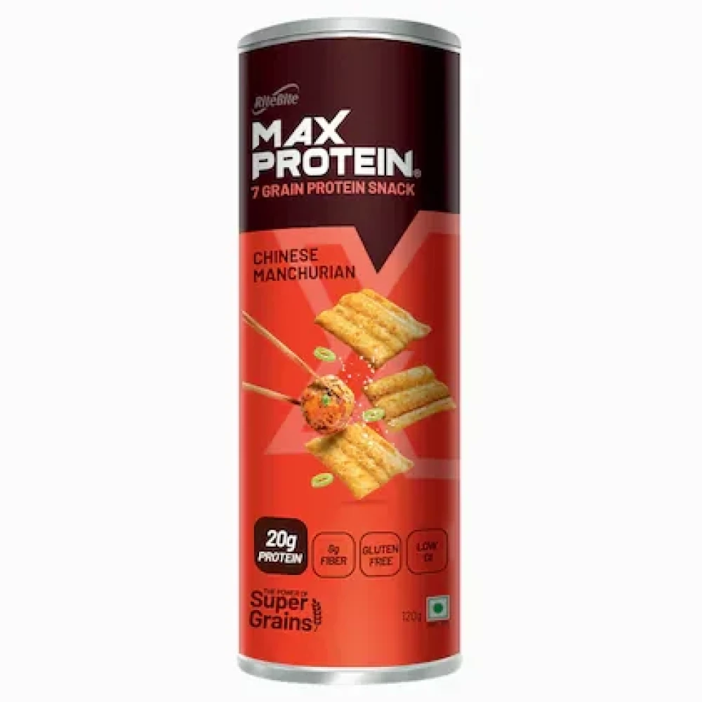 RiteBite Max Protein Chinese Manchurian Protein Chips, Pack of 3 120g each