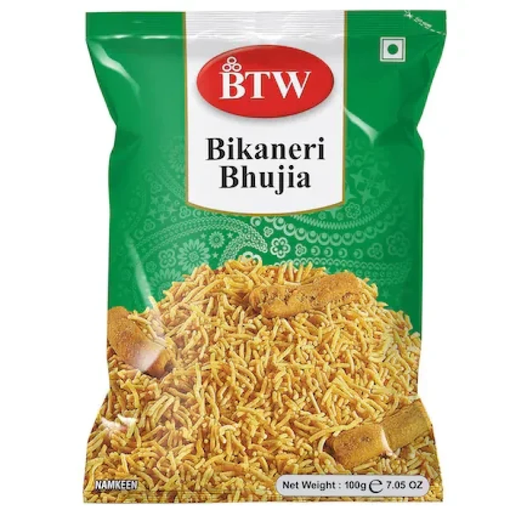 BTW Assorted Bhujia 700g (Garlic Bhujia 150g, Cheezy Bhujia 150g, Aloo Bhujia 200g, Bikaneri Bhujia 200g)