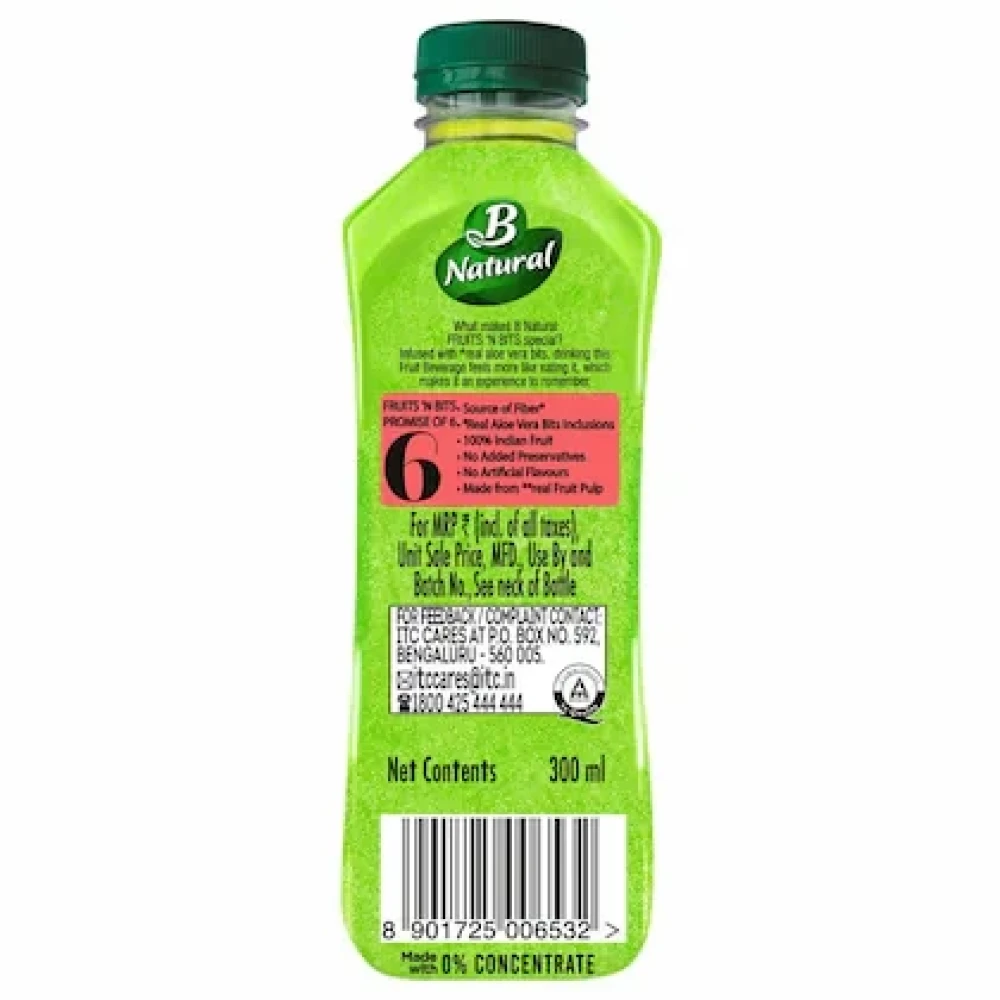 B Natural Fruits N Bits Litchi with Apple Drink 300 ml
