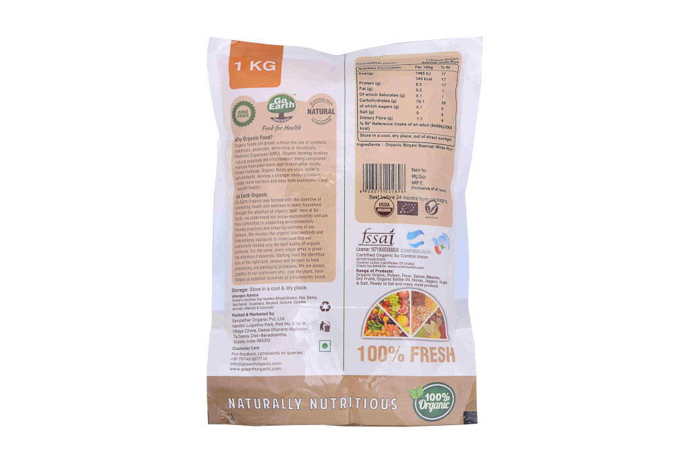 BIRYANI BASMATI RICE WHITE PREMIUM 1KG