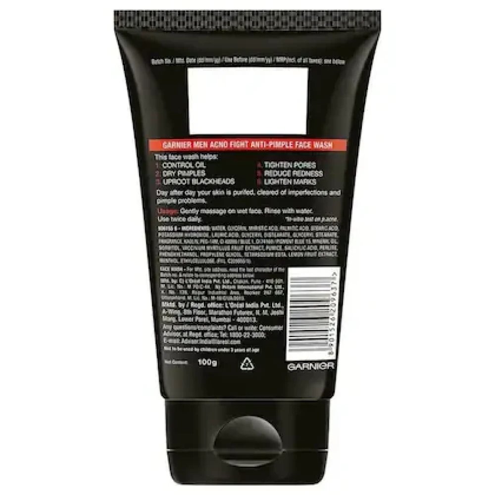 Garnier Men Acno Fight Anti-Pimple Face Wash 100 g
