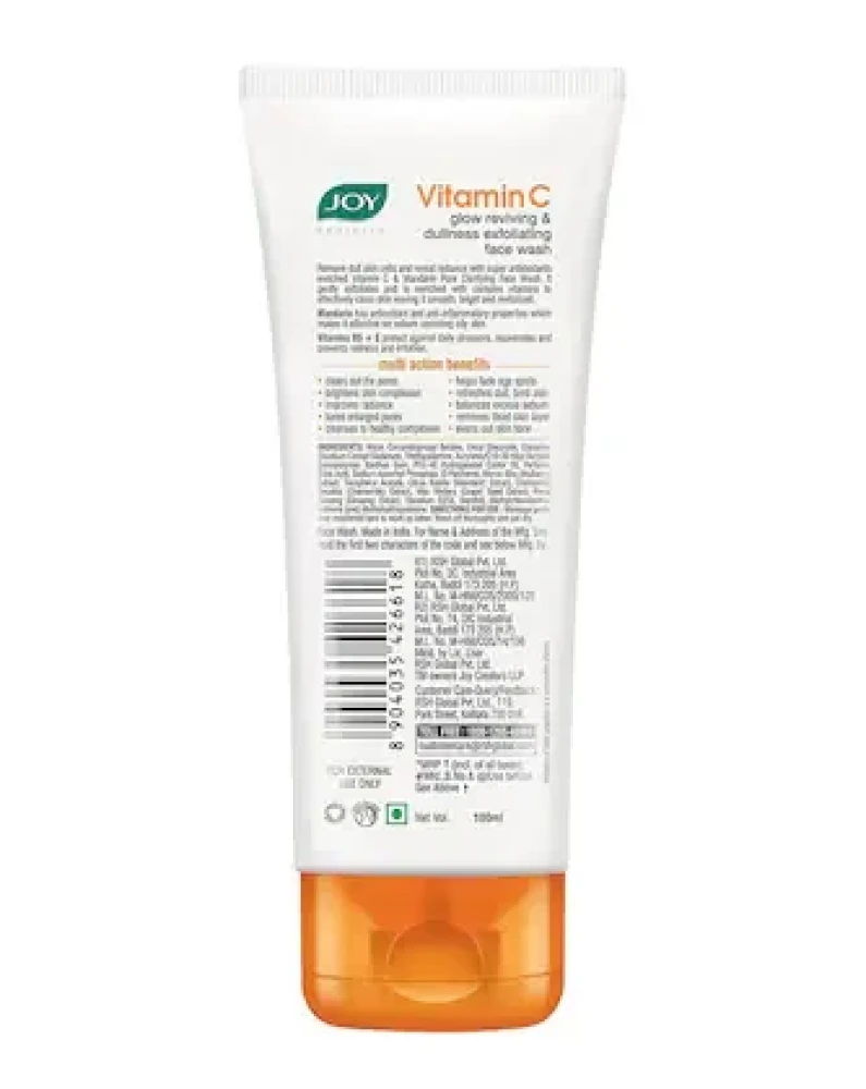 Joy Revivify Vitamin C Glow Reviving and Dullness Exfoliating Face Wash, 100ml (Pack of 2)