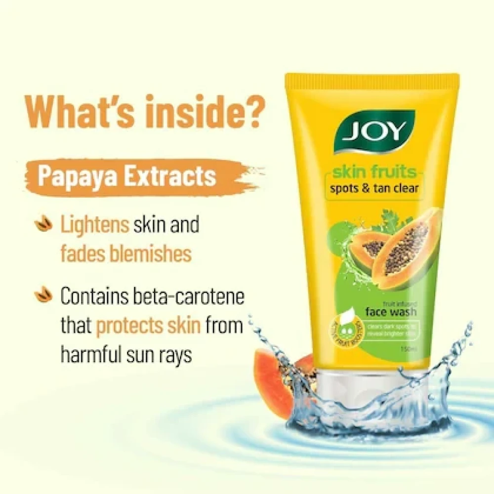 Joy Skin Fruits Spots and Tan Clear Face Wash, 100ml (Pack of 2)