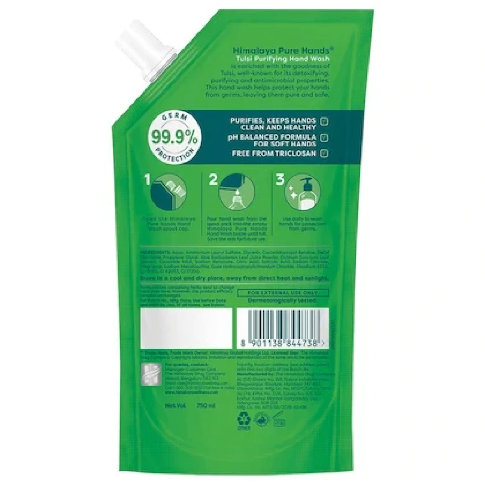 Himalaya Pure Hands Tulsi Purifying Hand Wash Refill 750 ml