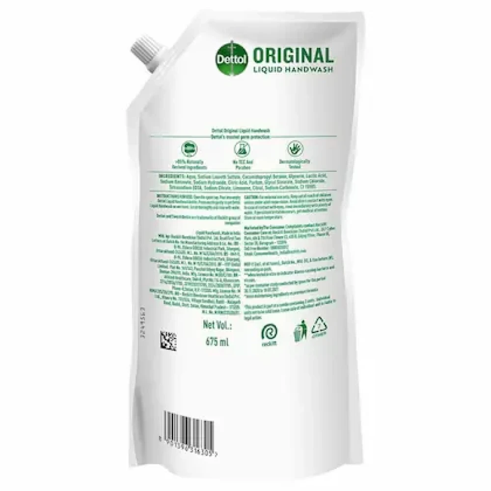 Dettol Original Liquid Handwash 675 ml (Buy 1 Get 1 Free)