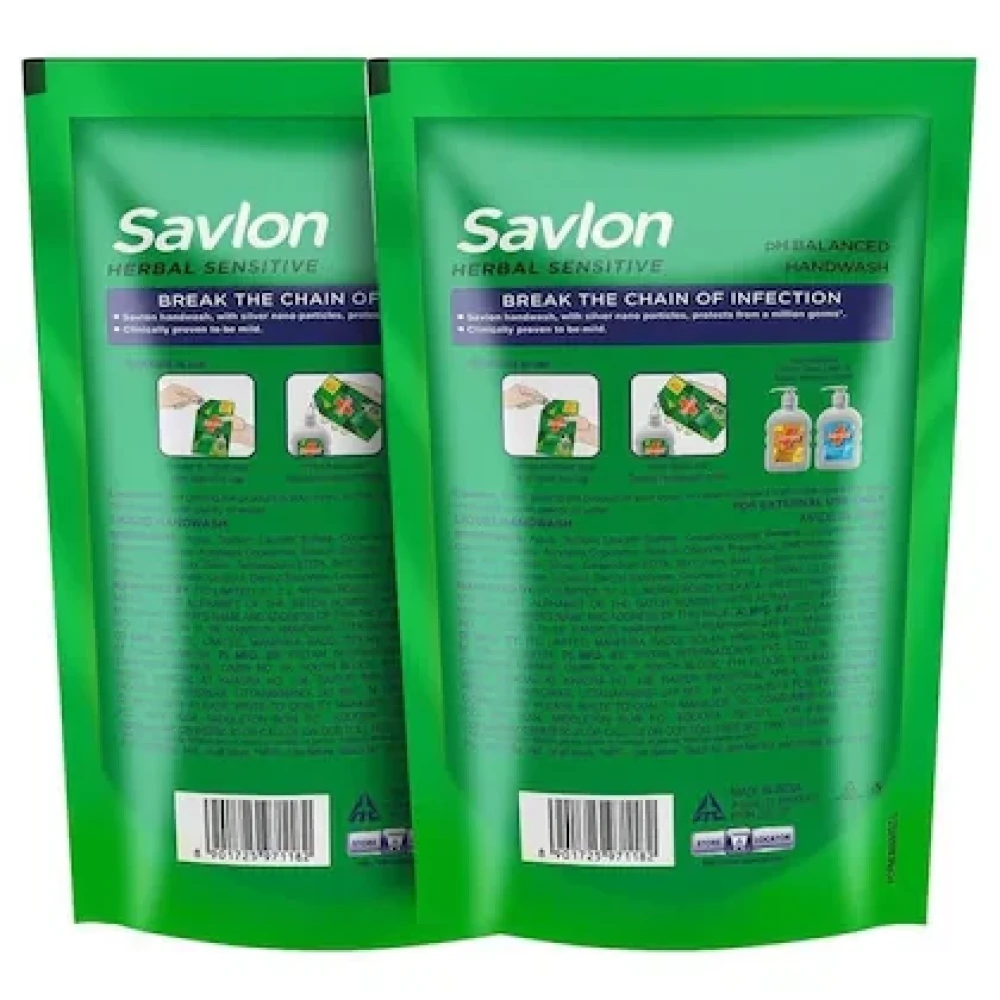 Savlon Herbal Sensitive Handwash Refill 750 ml (Buy 1 Get 1 Free)
