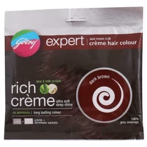 Godrej Expert Rich Creme Ammonia Free Hair Colour, Dark Brown (20 g + 20 ml)